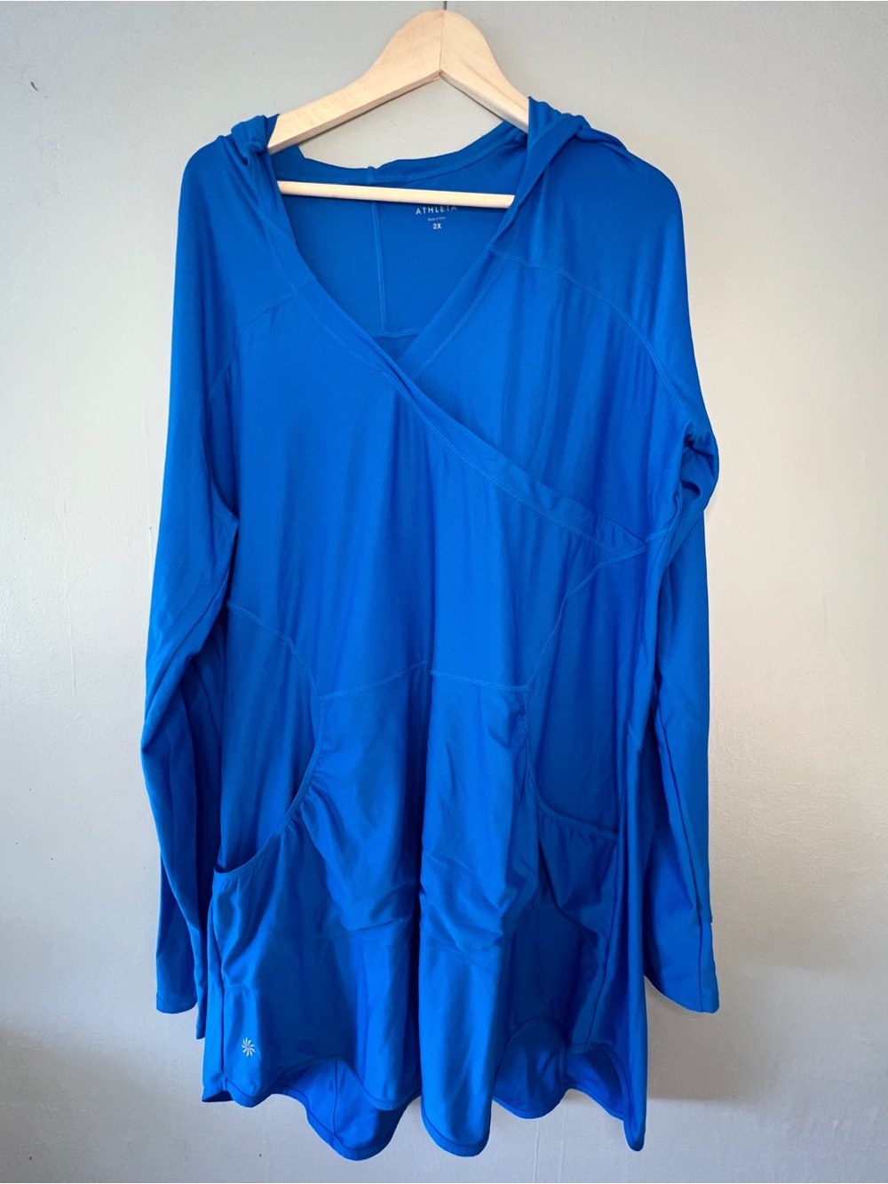 Athleta Royal Blue Hooded Wrap Tunic